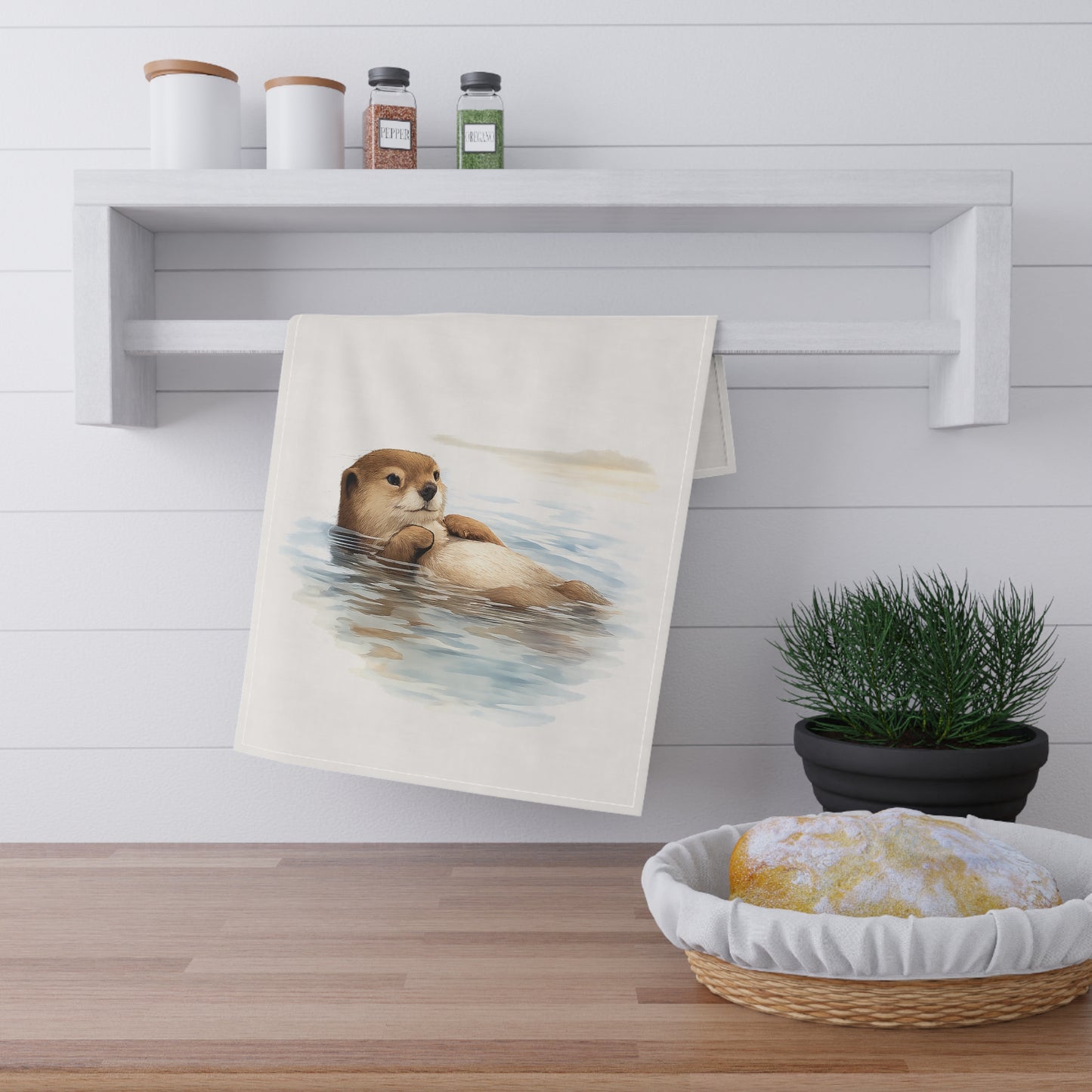Coastal Otter Tea Towel
