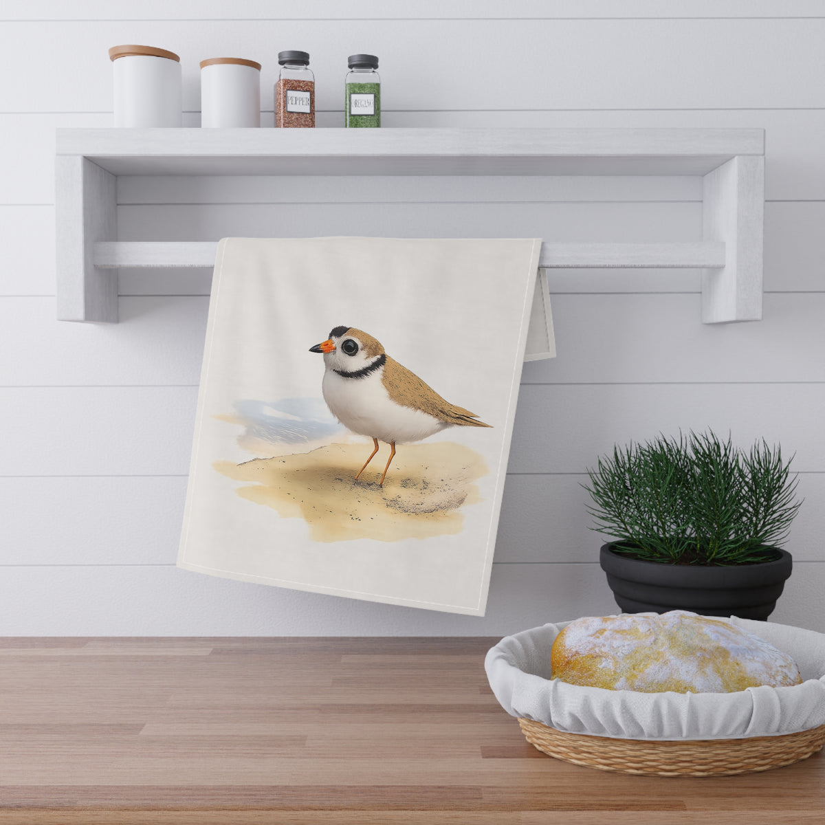 Coastal Plover Tea Towel